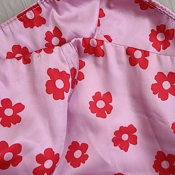 Princess Polly station pink mini skirt red flower Floral Sz 2 Bloomcore A Line - Picture 4 of 7